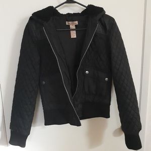 Paris Blues (M/S) Black Quilted Faux Fur Jacket